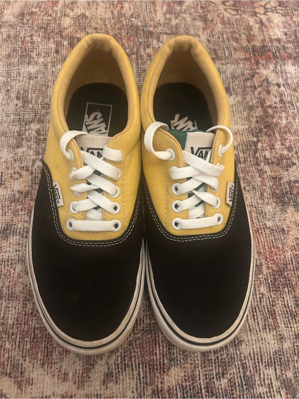 Vans Black & Yellow Two-Tone Canvas Low-Top Sneakers